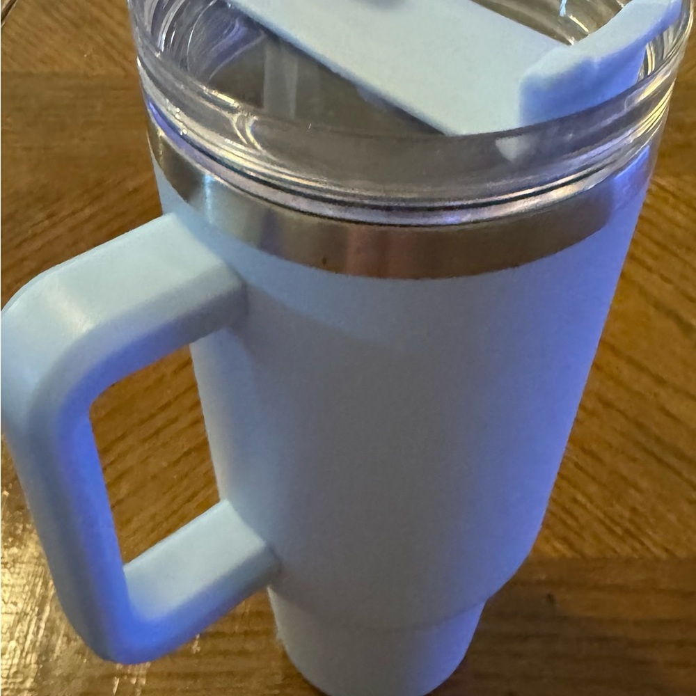 Insulated Blue Tumbler with Handle